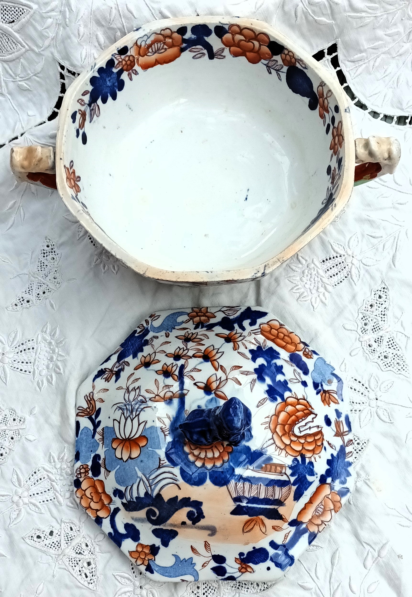 Antique English Georgian Mason's Ironstone Tureen and Cover - Image 13